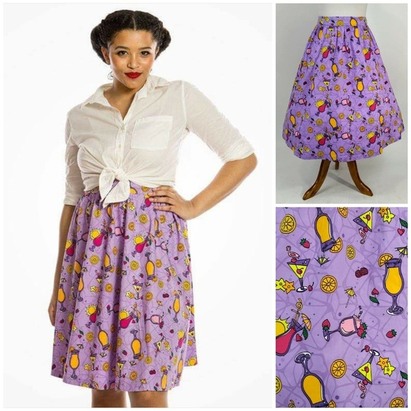 Lindy Bop Dresses & Skirts - Lindy Bop Purple Summer Cocktails Skirt